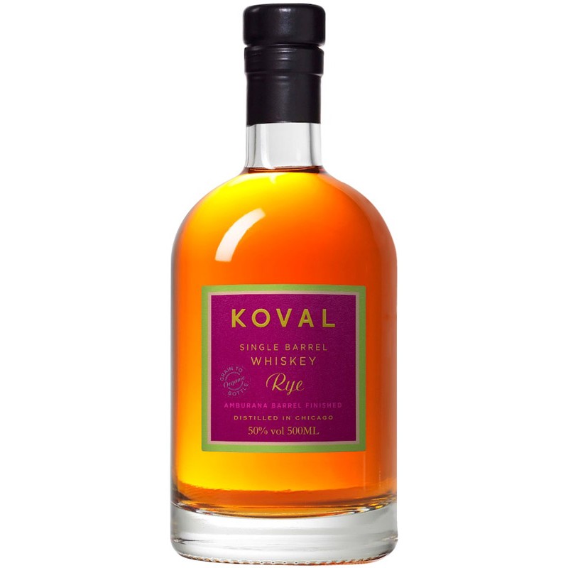Whiskey single barrel Rye Amburana Barrel finished full proof di Koval Distillery