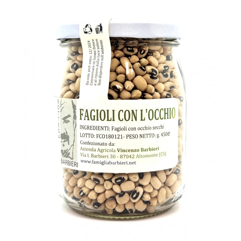Fagioli con l'occhio coltivazione artigianale di Barbieri Altomonte