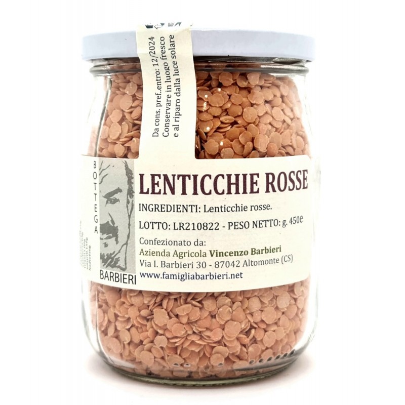 Lenticchie rosse coltivazione artigianale di Barbieri Altomonte