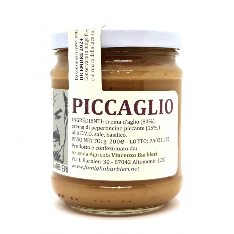 Crema di aglio e peperoncino Piccaglio di Barbieri Altomonte