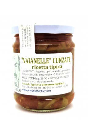 Fagiolini dette Vaianelle Cunzate ricetta tipica di Barbieri Altomonte