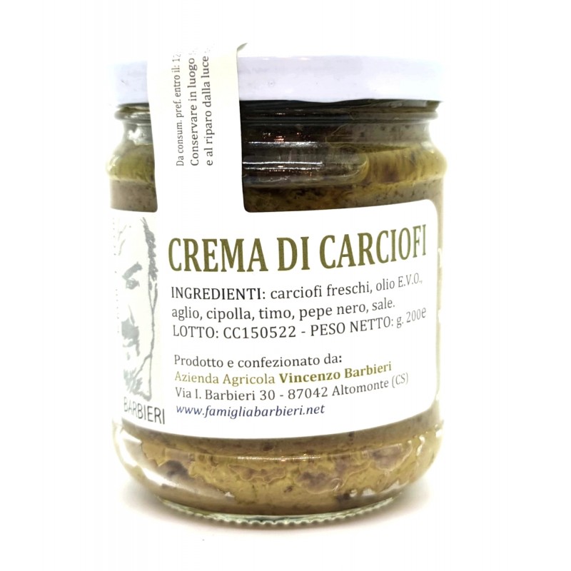Crema di carciofi coltivati in Calabria di Barbieri Altomonte