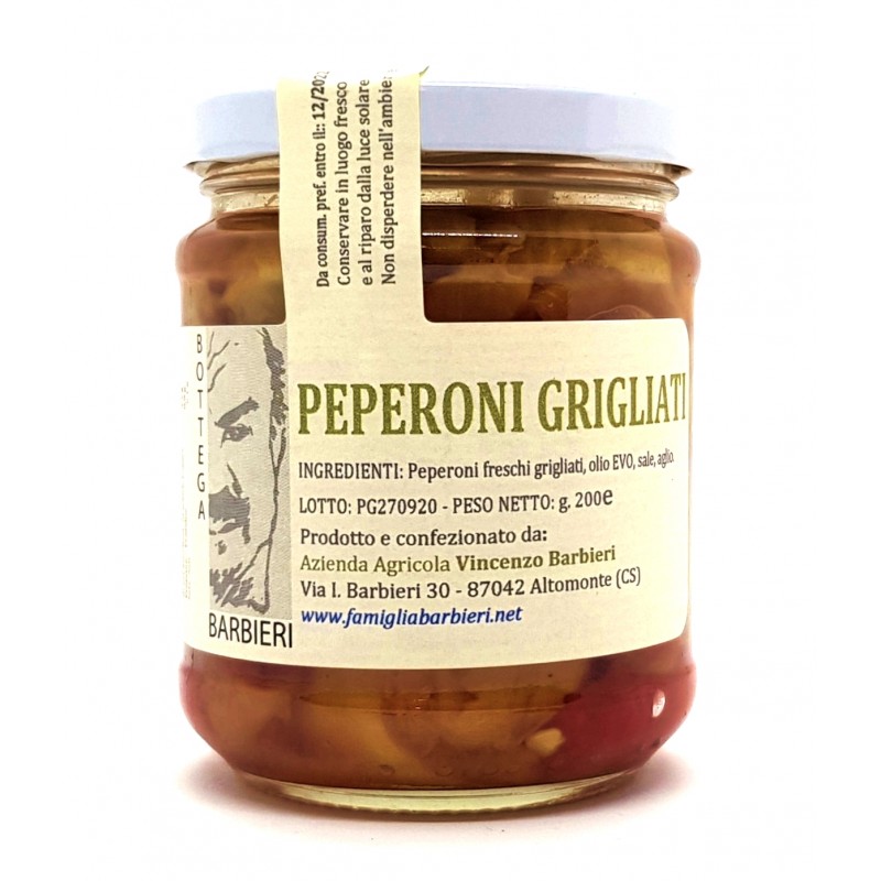 Peperoni grigliati sott'olio in extravergine di Barbieri Altomonte