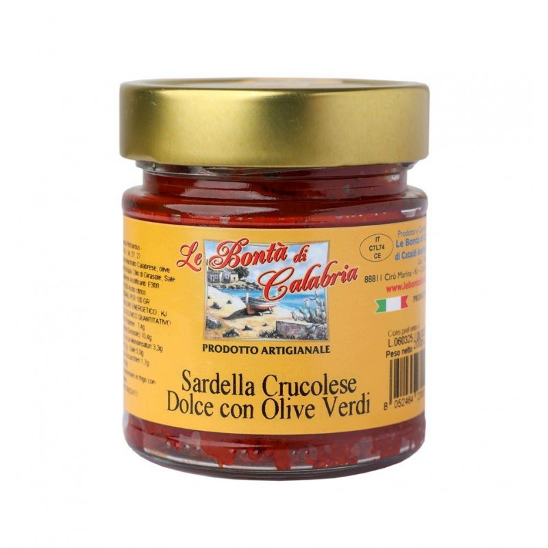 Sardella di Crucoli dolce con olive calabresi di Bontà di Calabria