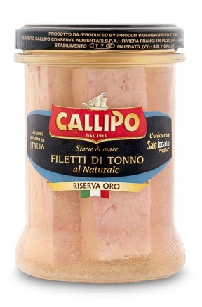 Filetti di tonno al naturale riserva oro in vetro di Callipo