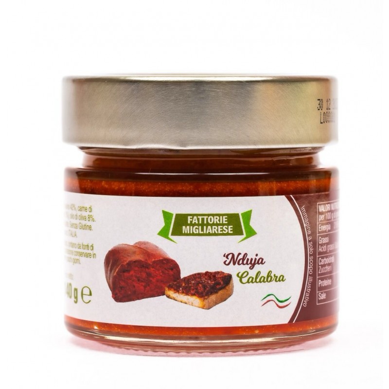 Nduja calabrese in vasetto 140gr di Fattorie Migliarese