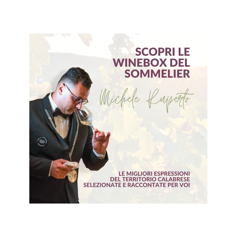 Box promo tre vini calabresi in offerta scelti dal sommelier Michele Ruperto, fondatore del progetto Calabria Gourmet